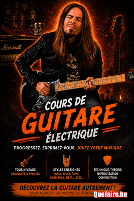 Cours de guitare électrique.
