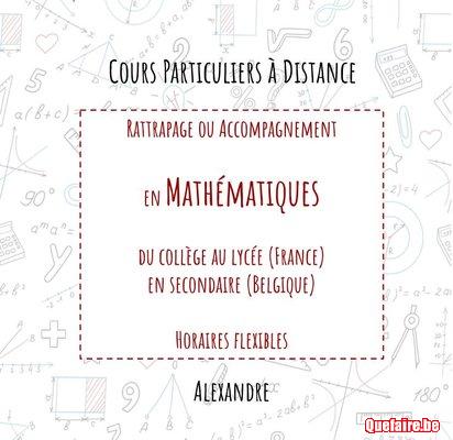 Cours particulier en Math niveau secondaire