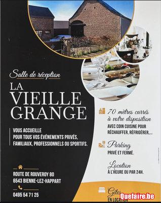 Location salle de fête La Vieille Grange Lobbes