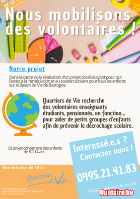 Quartiers de Vie mobilise des volontaires...