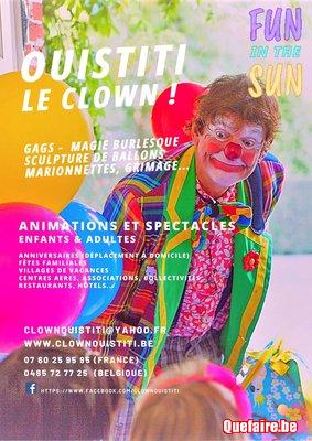 Clown Ouistiti à domicile et partout ailleurs