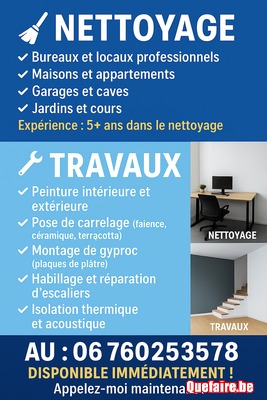 Peinture, carrelage, gyproc