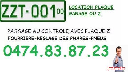 Location plaque garage V ou Z à Bxl et...