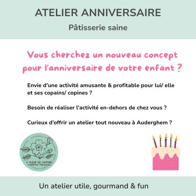 Atelier Anniversaire enfant/ ado Pâtisserie...