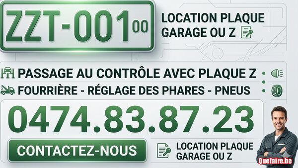 Location plaque garage V ou Z à Bxl et...