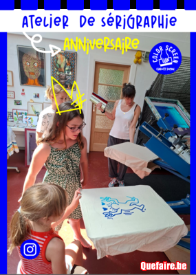 Atelier de sérigraphie spécial kids