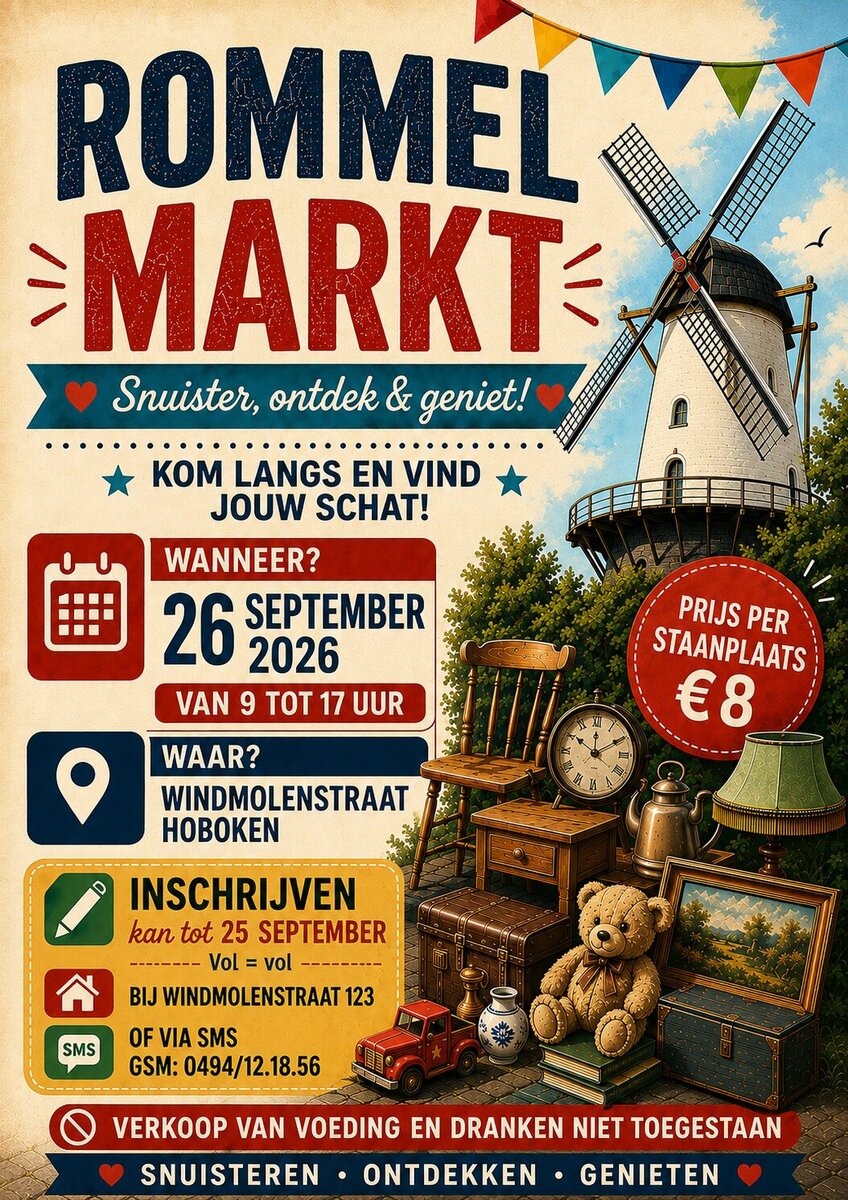23e Jaarlijkse Rommelmarkt – Windmolenstraat