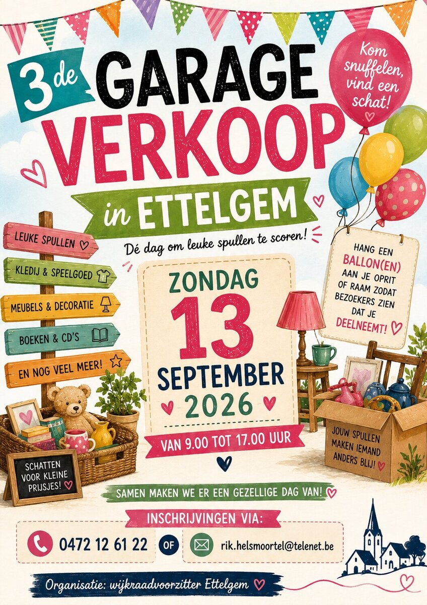 Garageverkoop in gemeente Ettelgem