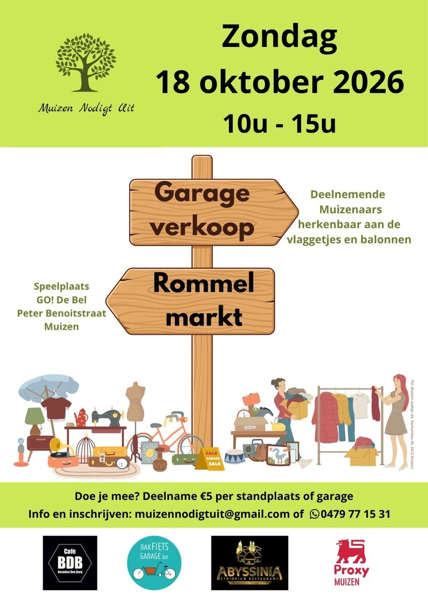 Garageverkoop en rommelmarkt