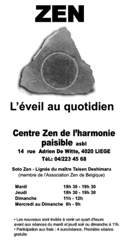 Stages,cours Zazen Pratique la méditation bouddhique