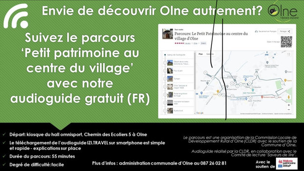 Loisirs Parcours audio guidé smartphone: Petit Patrimoine centre d’Olne
