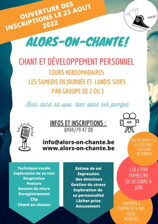 Stages,cours Cours chant développement personnel