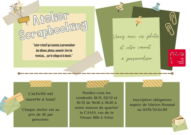 Stages,cours Atelier Scrapbooking