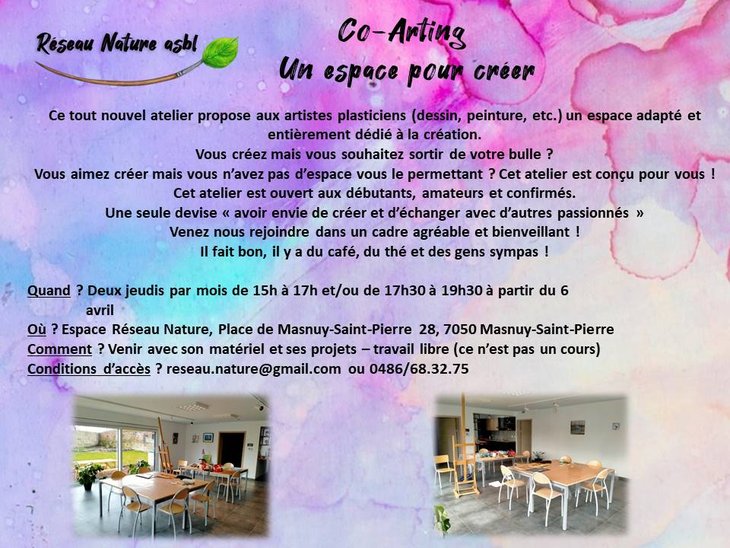 Stages,cours Atelier co-arting - Espace pour crer