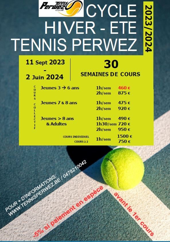 Stages,cours Cours Tennis