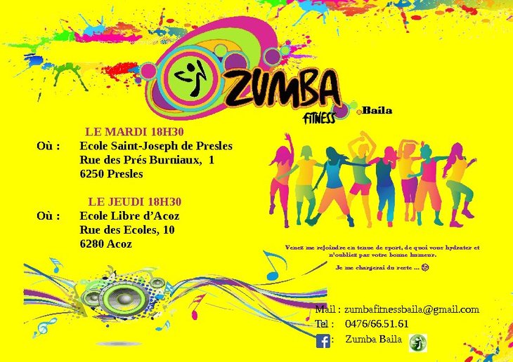 Stages,cours Zumba Fitness Baila
