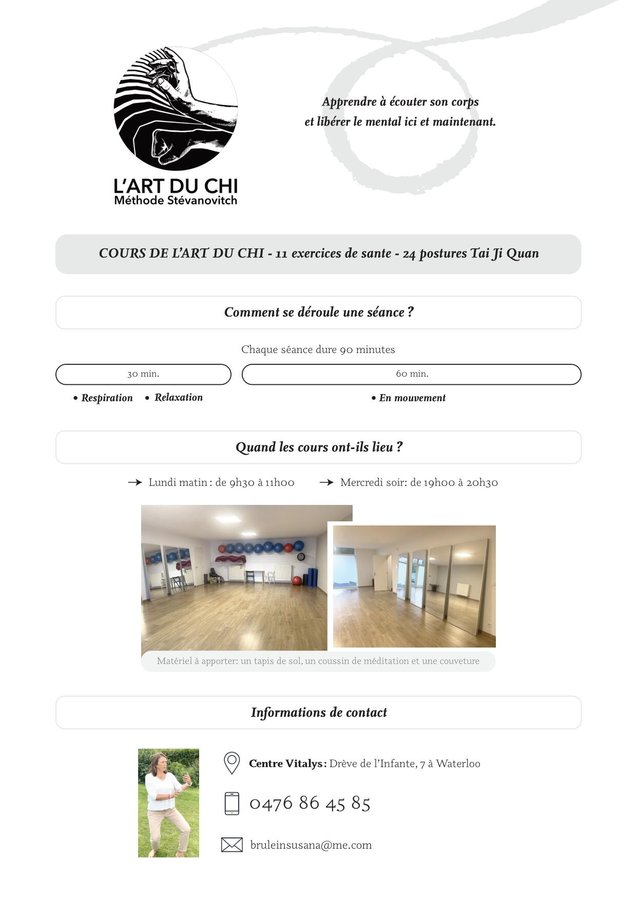 Stages,cours Cours l Art Chi - Méthode Stévanovitch