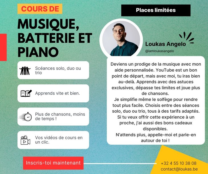Stages,cours Cours Musique, Batterie Piano