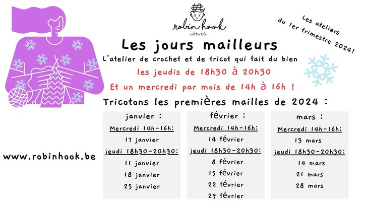 Stages,cours Les Jours Mailleurs, l atelier crochet tricot fait bien