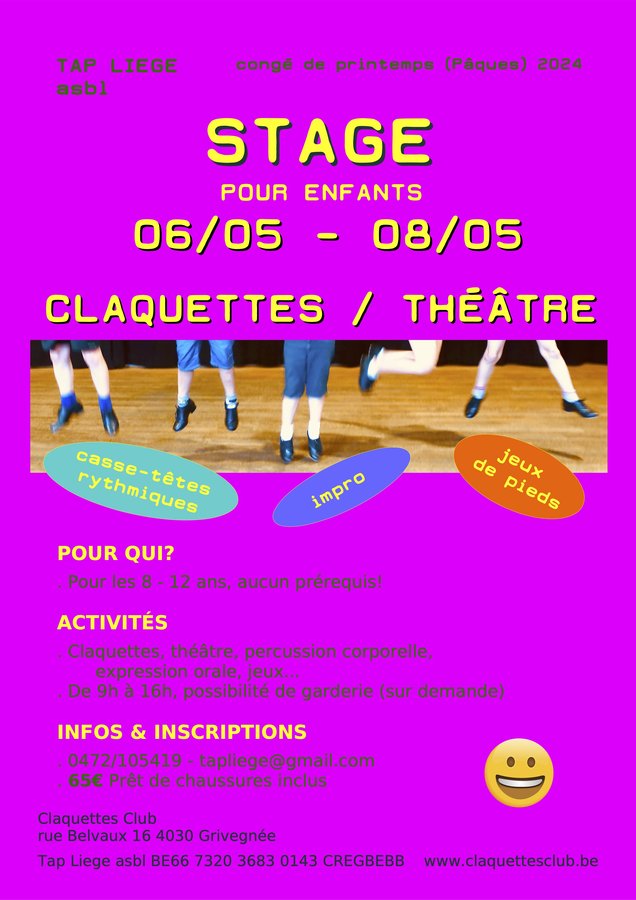 Stages,cours Stage Claquettes / Thtre