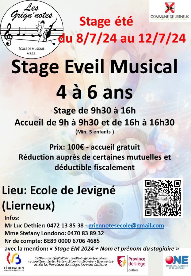 Stages,cours Eveil musical