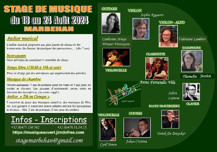 Stages,cours Stage musique  Marbehan - Musique vert