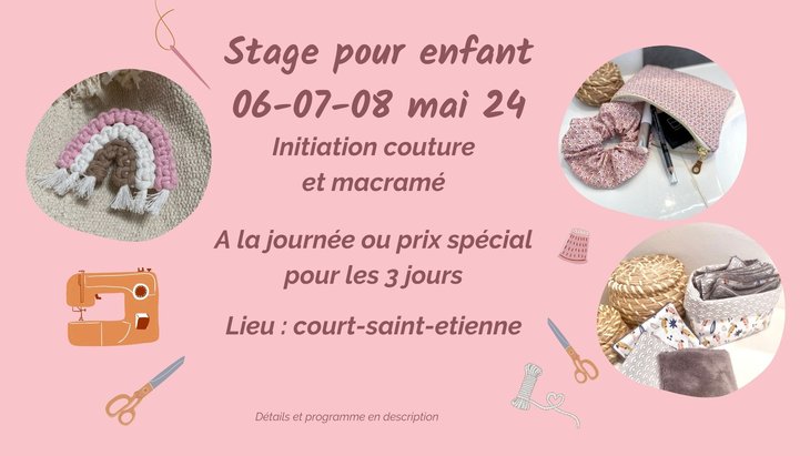Stages,cours 🧵🌟 Stage Couture Crativit pour Enfants 🌟🧵