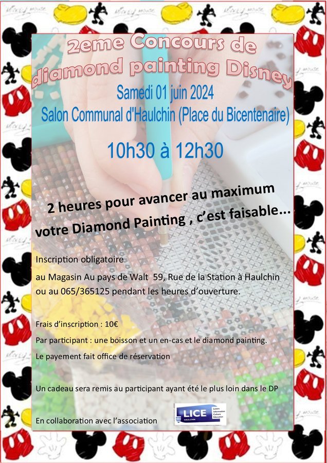 Loisirs 2eme concours diamond painting Disney