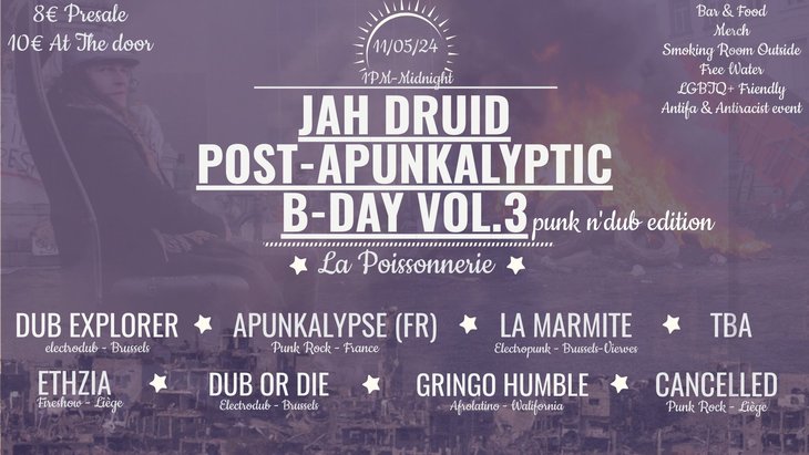 Concerts Jah Druid Post-Apunkalyptic B-Day Vol.3