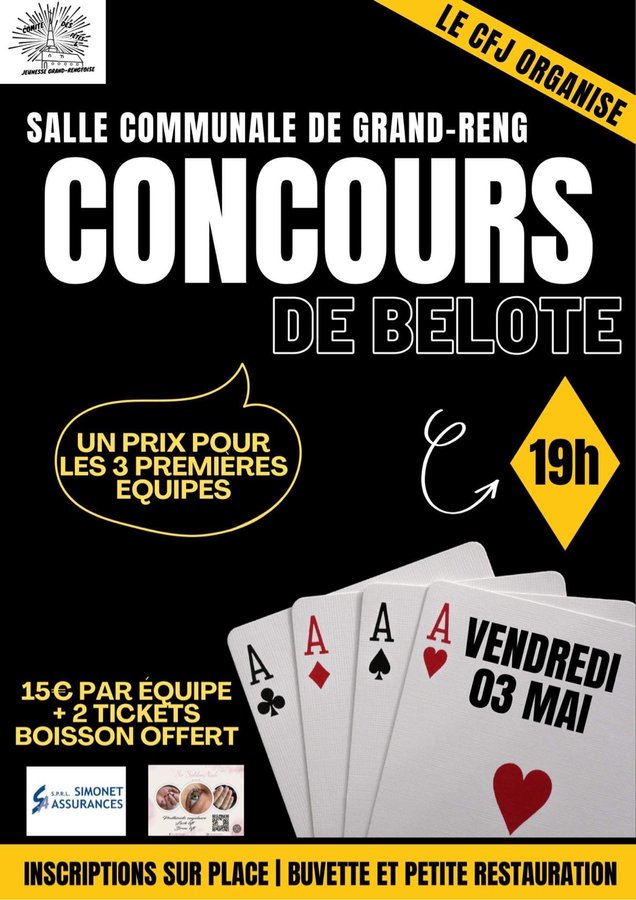 Loisirs Concours belote cfj Grand-Reng
