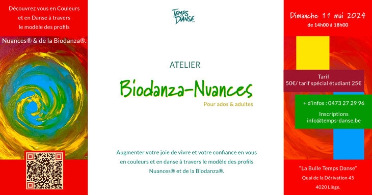 Stages,cours Atelier Biodanza-Nuances - Anim Marie Franssen & Eric Bousquet