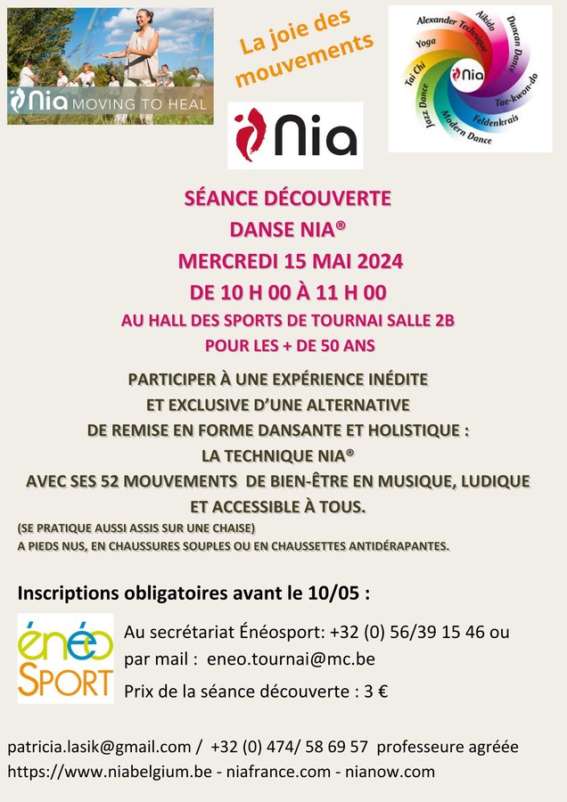 Stages,cours Stage dcouverte 1 heure Danse Nia doux