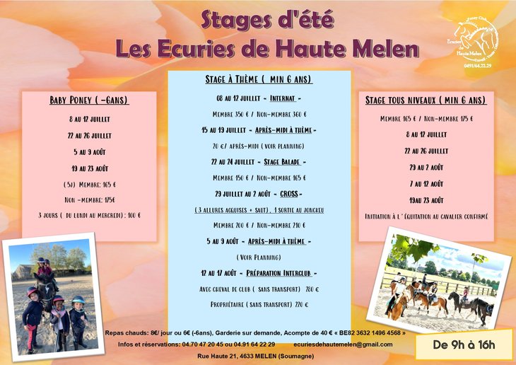 Stages,cours Stages d t equitation
