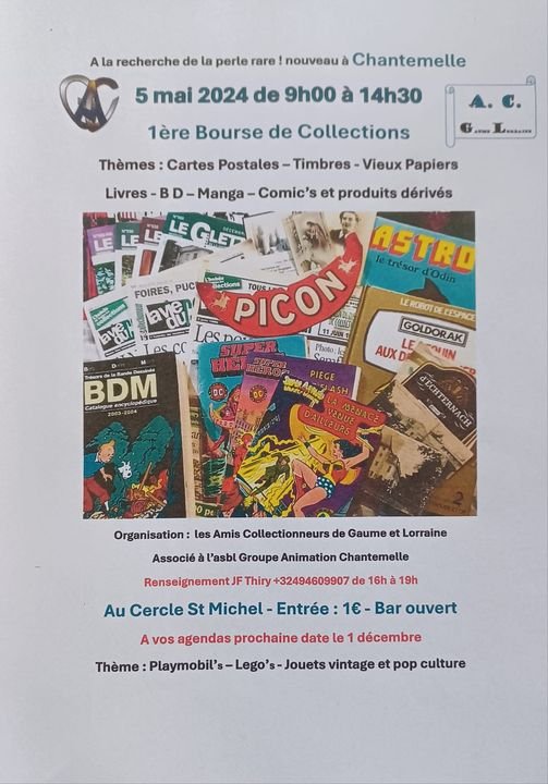 Loisirs 1re Bourse Cartes Postales-Timbres-Vieux Papiers-Livres Bd-manga-comic s