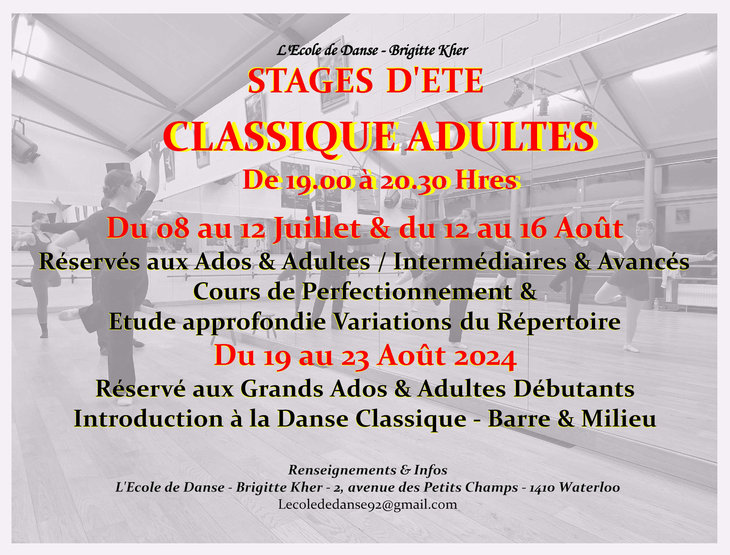 Stages,cours Stage Classique Adultes