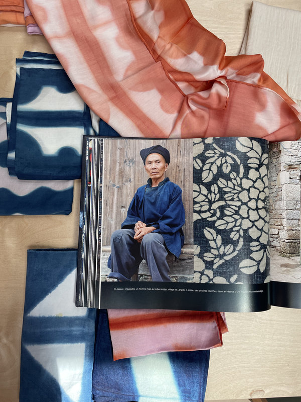 Stages,cours Teinture  l indigo itajime shibori