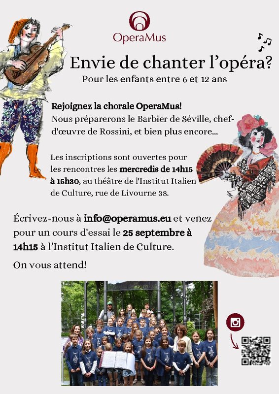 Stages,cours Choeur pour enfants OperaMus