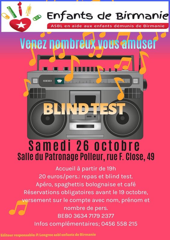 Soirées Souper + soirée Soirée souper Blind test Polleur (Liège)