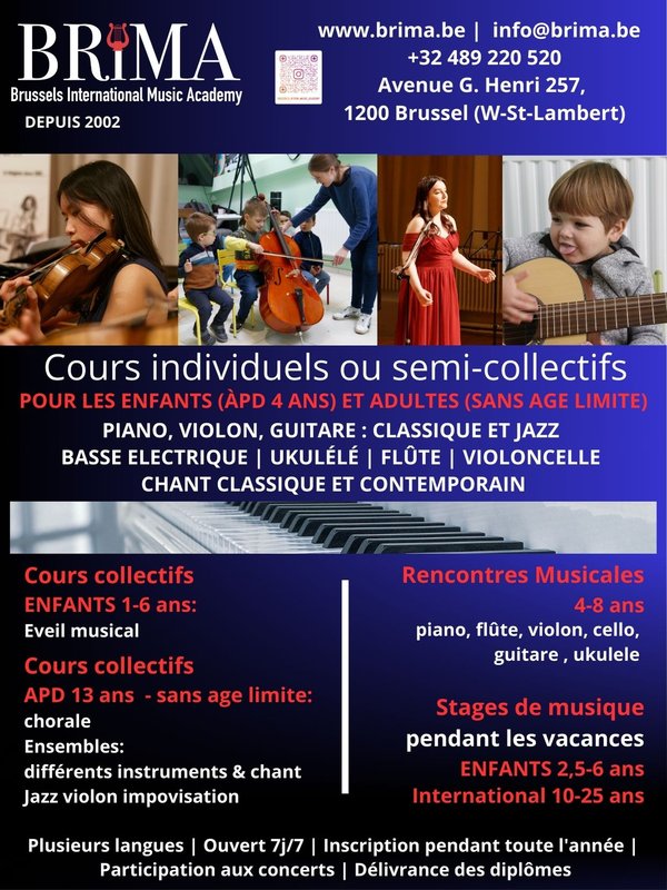 Stages,cours Cours individuels collectifs plusieurs instruments, combinés la théorie