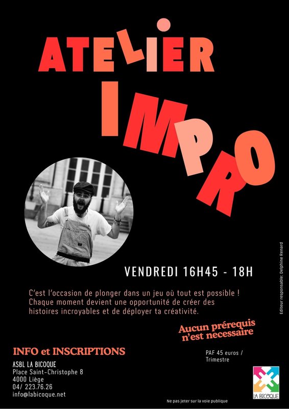 Stages,cours Improvisation (théâtrale)