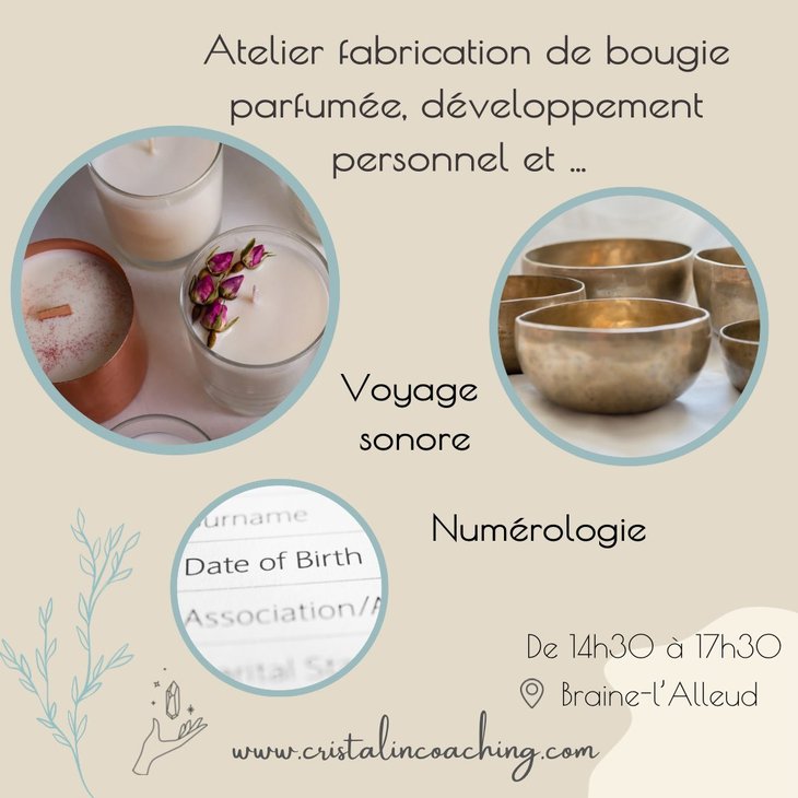 Stages,cours Fabrication bougie parfume-dveloppement personnel-numrologie-voyage sonore