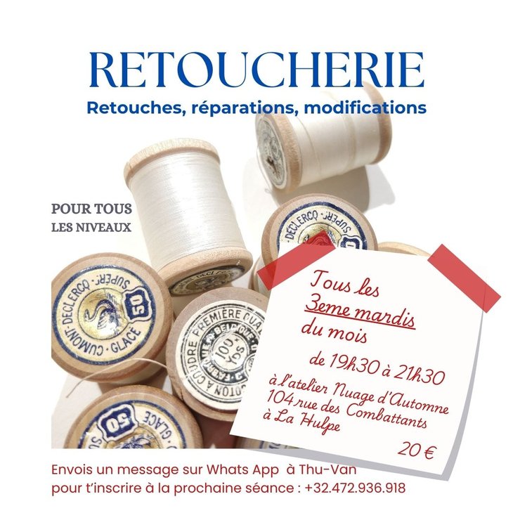 Stages,cours La Retoucherie : Cours couture pour modifier réparer vêtements