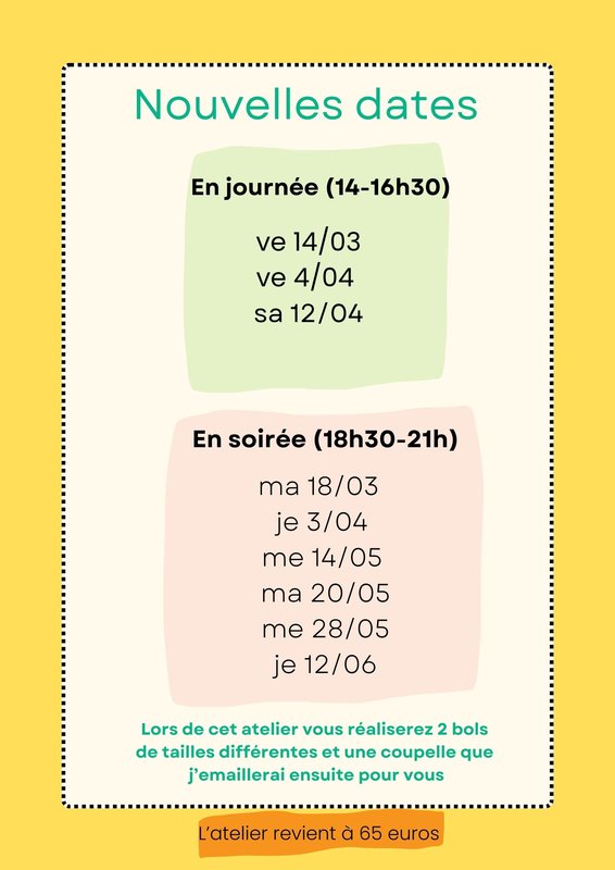Stages,cours Initiation cramique: faonnez votre apro.. autour d un apro