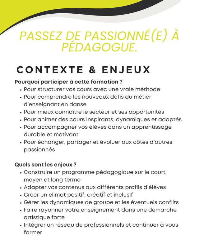 Stages,cours Formation enseigner danse