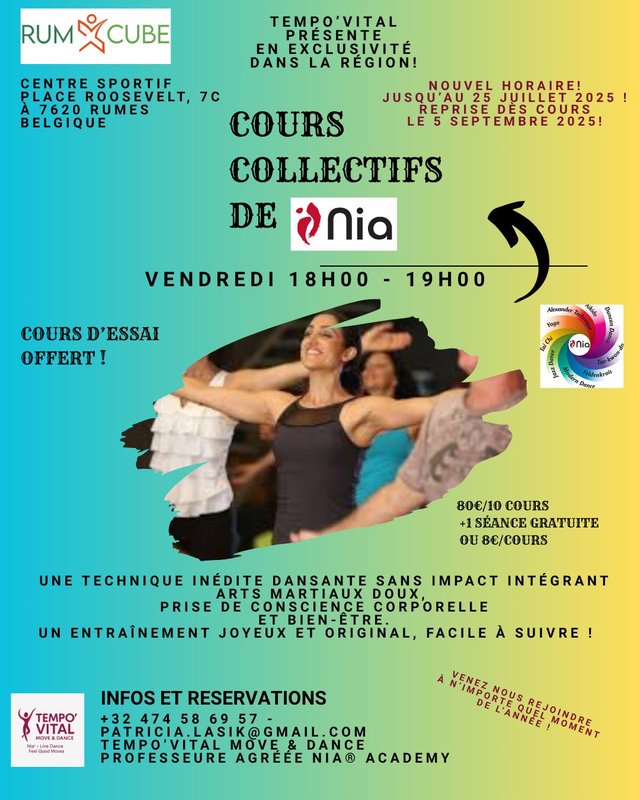 Stages,cours Cours Nia® Mouvements Bien-être dansés inspirés