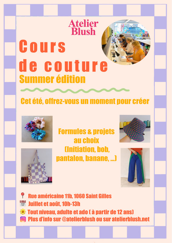 Stages,cours Cours couture, Summer édition 