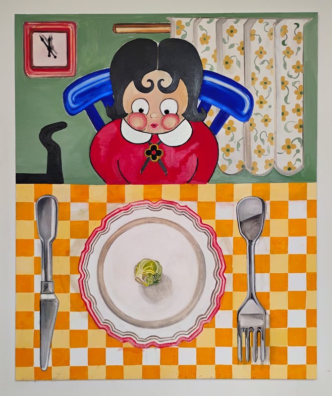 Expositions Art Contest Window - Ellen Dhondt know old Lady Swallowed a Fly