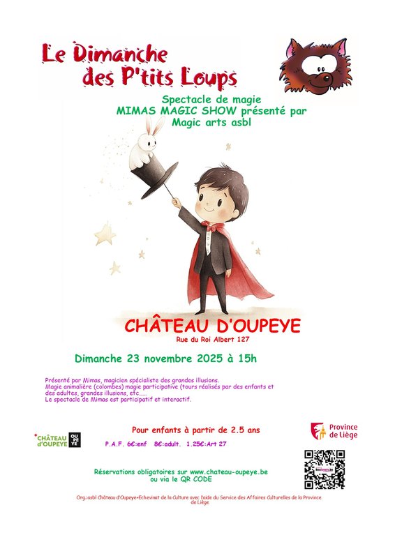 Spectacles Dimanche p tits loups : Spectacle magie