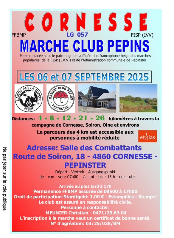 Loisirs 56e Marche 2 Rivières Cornesse-Pepinster