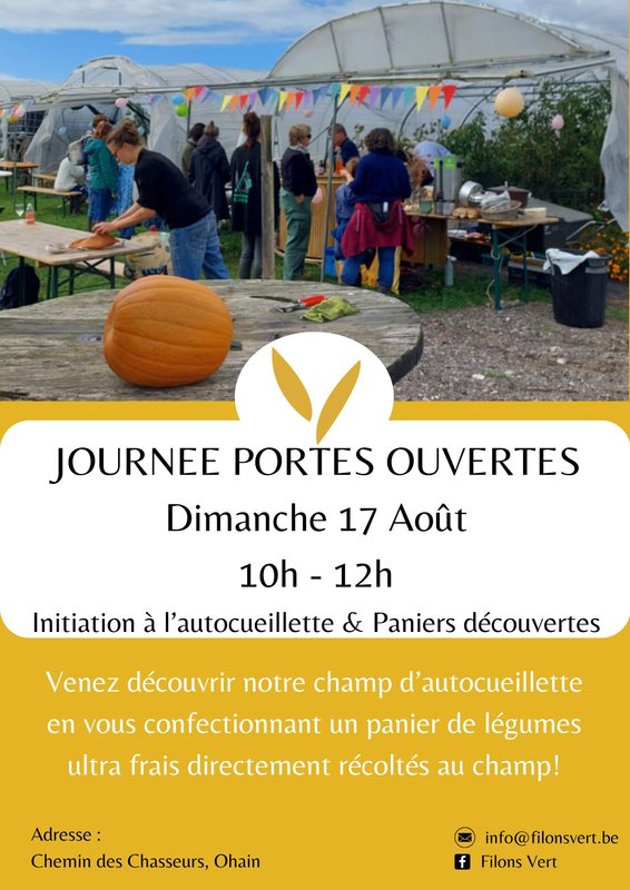 Loisirs Portes Ouvertes & Cueillette Champ Filons Vert (Lasne)